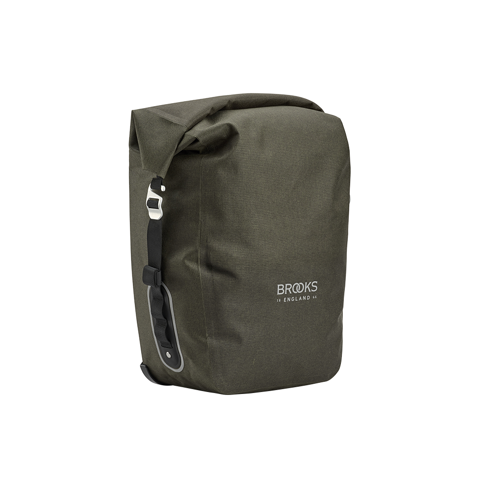scape waterproof large pannier brooks england mud green