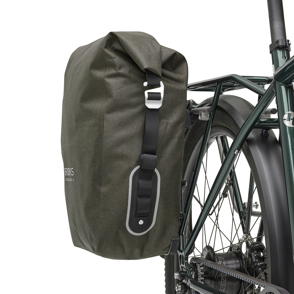Scape large pannier bike traveller brooks england mud green