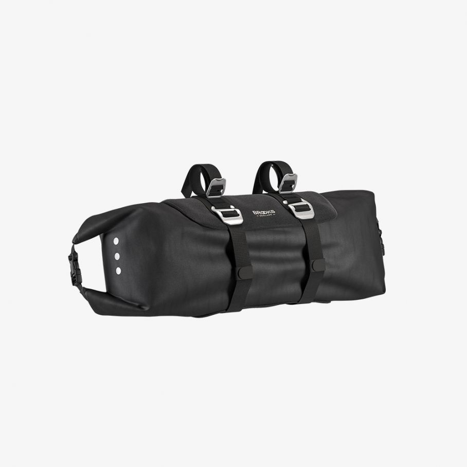 brooks england scape handlebar roll bag black touring bike bag