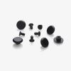 5-piece Black Anodised Aluminium Threaded Rivets